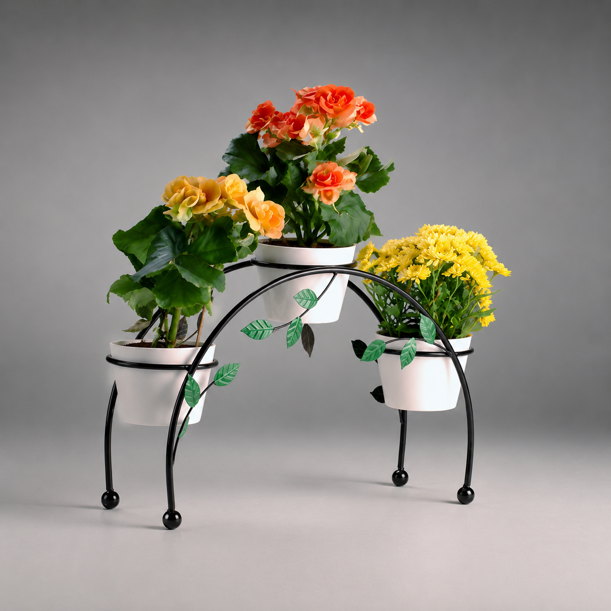 Premium Three-Tier Iron Plant Stand
