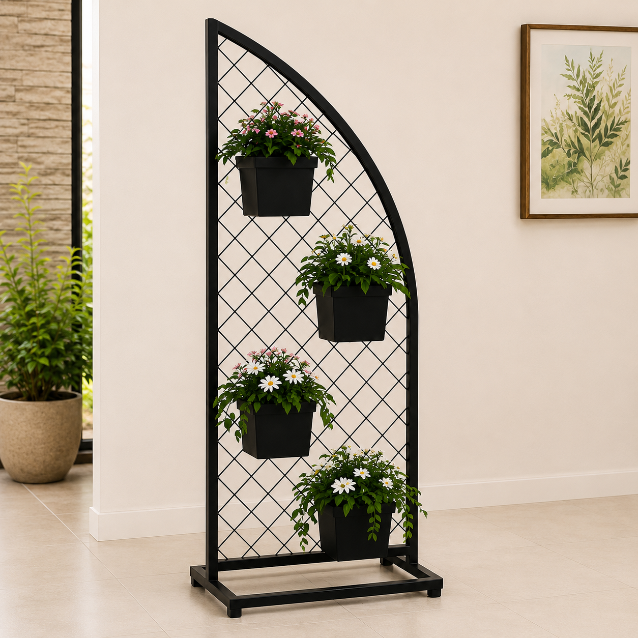 Flora Arch – Premium 4-Pot Iron Plant Stand