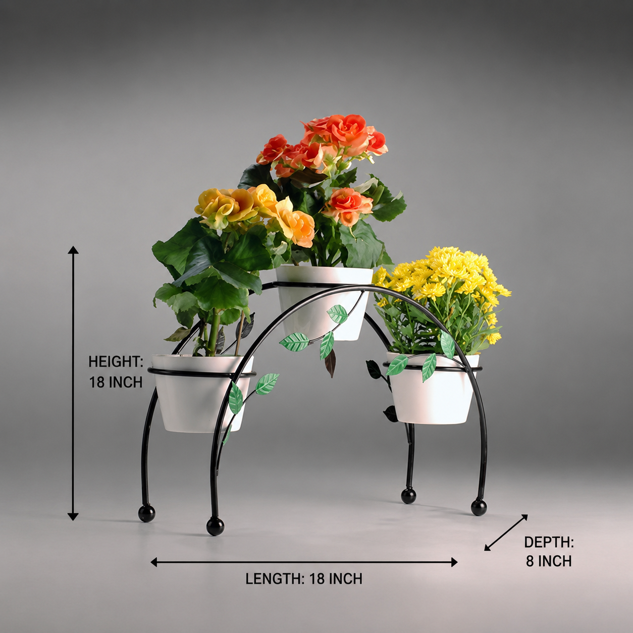Premium Three-Tier Iron Plant Stand