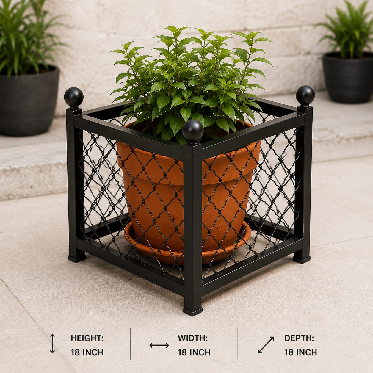 Flora Cube – Heavy-Duty Iron Planter Frame